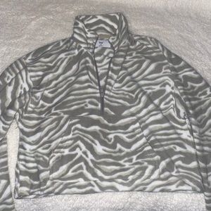 Aritzia Gray and White Zebra Print Sweater